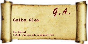 Galba Alex névjegykártya